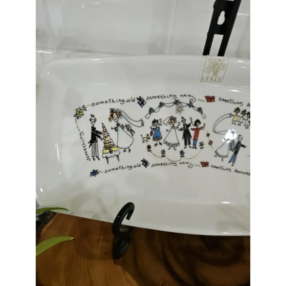 Opificio Etico‎ - SET OF 5- 1 Serving Platter 12.5 inc , 4 Plates 8.5 Inc